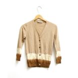 A collection of clothes to include a Prada tie-dye camel wool cardigan, size 40, a Salvatore