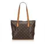 A Louis Vuitton Monogram Cabas Piano handbag, featuring a monogram canvas body, flat leather straps,