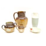 A collection of various ceramics to include a twin handled Hornsea vase by John Clappison, a