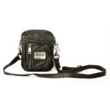 A Dolce and Gabbana small brown leather messenger handbag, with a single clip leather handle top,