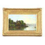 H J BoddingtonRiver landscape with churchSigned lower rightOil on canvas,24 x 37cm