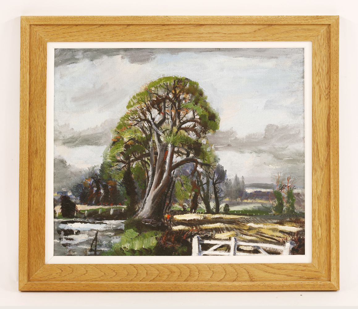 *Rowland Suddaby (1912-1972)'LANDSCAPE NEAR EAST BERGHOLT'Signed and dated '51 l.r, also signed - Image 2 of 4