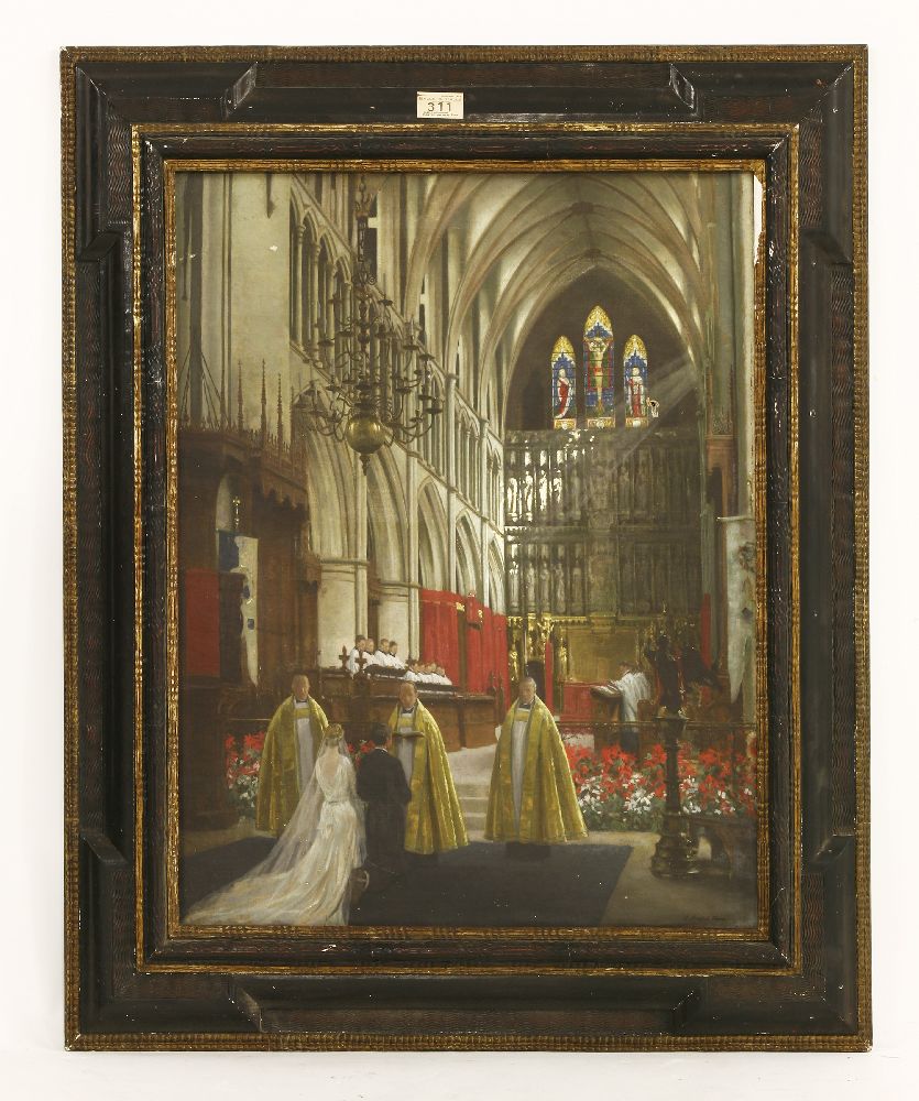 *Leonard Campbell Taylor (1874-1969)A WEDDING IN SOUTHWARK CATHEDRALSigned l.r., oil on canvas83 x - Image 2 of 4
