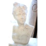 A Henry Garland carrara marble bust head of a maiden, 44cm high Provenance: Riber Manor, Matlock.