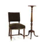 A Victorian Gothic revival mahogany chair, with fluted decoration and carved rosettes, together with