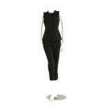 A ladies' Prada suit, consisting of a snap press stud top and a pair of crop trousers, size 42, a