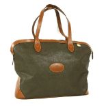 A Mulberry Heritage scotchgrain weekend holdall, in mole and cognac, dual shoulder straps, with
