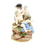 A Meissen porcelain Cupid figure group