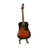 A fender Malibu acoustic guitar, c.1970, in case