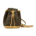 A Louis Vuitton mini rucksack, with monogrammed canvas and tan vachetta leather handle and straps