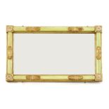 A painted and gilt overmantle mirror92 x 56cm