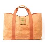 A Mulberry terracotta shopper handbag, a rare prototype of embossed crocodile effect leather, with