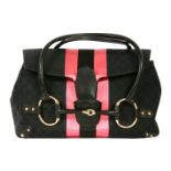 A Gucci by Tom Ford horse bit tote handbag, designed in the maker's black monogram canvas