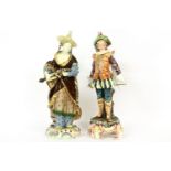 Two glazed pottery figures, 32cm