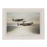 Robert Taylor 'Memorial Flight' print, signed by over ninety Battle of Britain pilots and crew