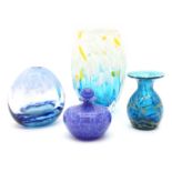 A collection of mixed Mdina glassware, and other modern glass