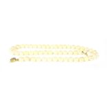 A single row cultured pearl necklace, strung plain to a diamond cluster clasp 35.31g