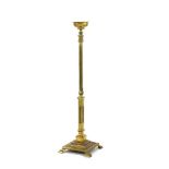 A brass standard lamp, lacking fitting, 132.5cm