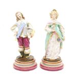 A Victorian pair of German porcelain figures, 'A Courting Couple'