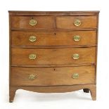 A Regency mahogany bow front chest of drawers