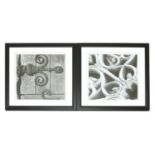 Four decorative photographic prints of architectural elements