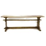 An 'Arts and Crafts' oak refectory table, 11cm long, 75cm wide, 73cm high