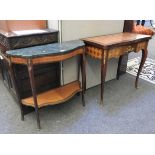 A French style card table and matching console