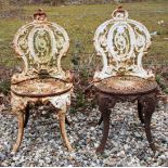 A pair of Coalbrookdale style chairs, 79 cm high