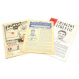 A collection of various 1950's and 60's football programmes