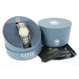 A ladies bi-colour diamond set Citizen Eco-Drive Quartz bracelet watch