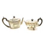 Two Victorian silver teapots
