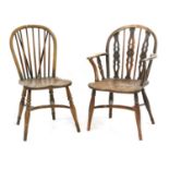 A Thames valley yew ash and elm Windsor chair