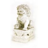 A marble Chinese guardian lion