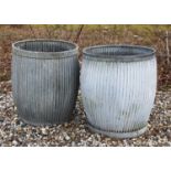 A pair of original galvanised dolly tubs