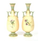 A pair of Royal Worcester vases