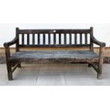 A teak garden bench