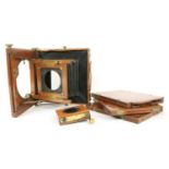 A mahogany brass plate camera by J.