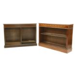Two inlaid mahogany open bookcases