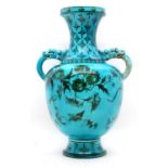 A French aesthetic turquoise glazed vase,