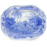 A Victorian blue and white meat plate