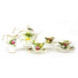 A Royal Worcester tete-a-tete tea set,