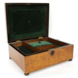 A 19th century birds eye maple jewellery box, 29.5cm wide