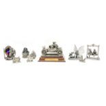 A collection of Myth and Magic pewter figures, the The Tudor Mint, including figures of dragons,