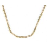 A gold fetter and three link necklace