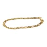 An Italian 9ct gold two row curb link bracelet (damaged),