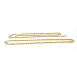 Two 9ct gold rope chain necklaces