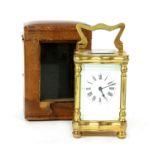A brass carriage timepiece,