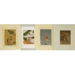 Four Indian paintings on mica