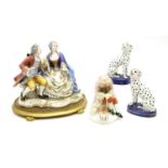 A collection of ceramic figures,