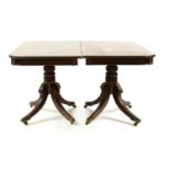 A mahogany D end dining table